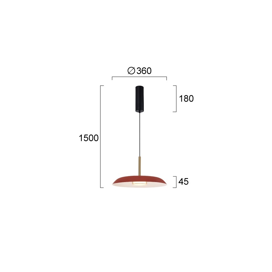 LED luster na lanku NUDO LED/11W/230V 3000/4000/6000K červený