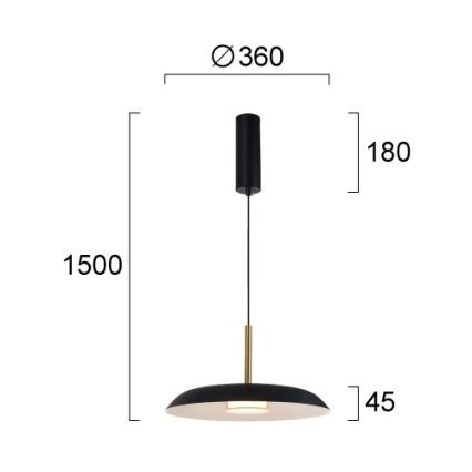 LED luster na lanku NUDO LED/11W/230V 3000/4000/6000K čierna