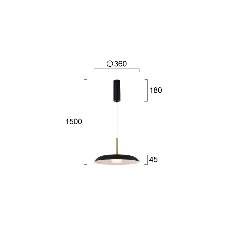 LED luster na lanku NUDO LED/11W/230V 3000/4000/6000K čierna