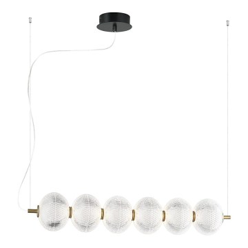 LED luster na lanku PELLUCID LED/23W/230V zlatý/číry