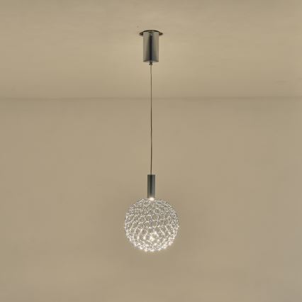 LED Luster na lanku PERFORATO LED/6,3W/230V 3000K lesklý chróm pr. 20 cm
