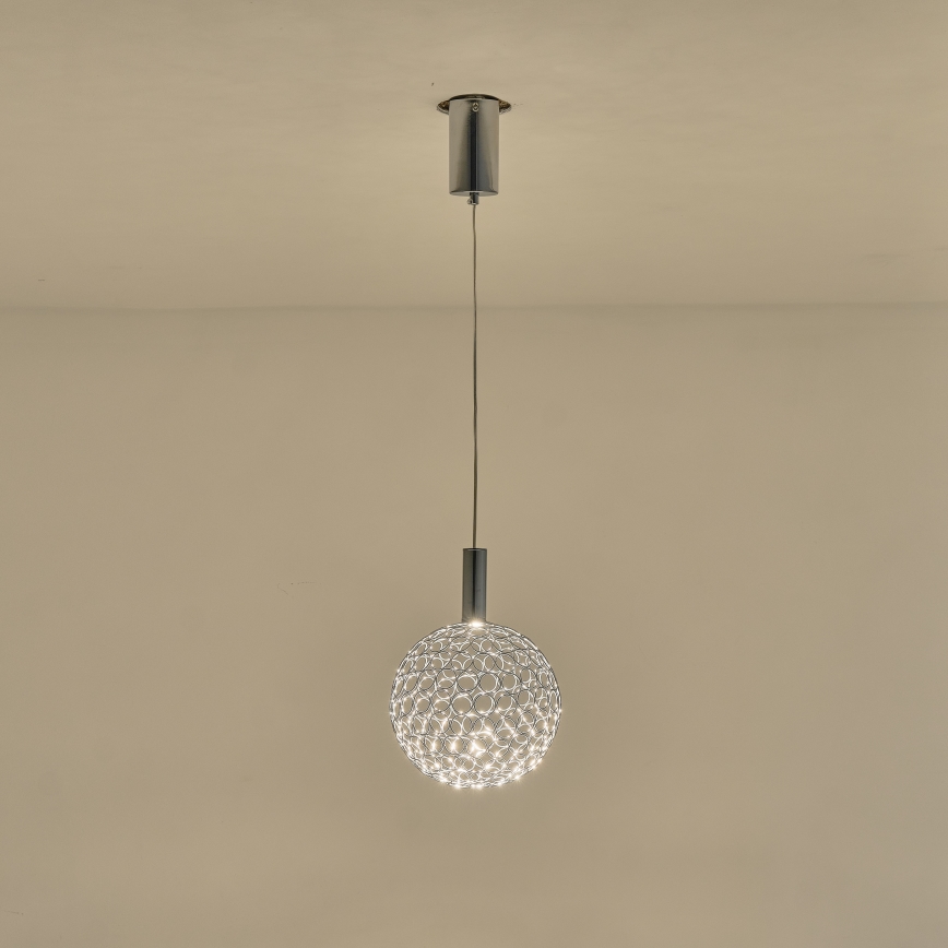 LED Luster na lanku PERFORATO LED/6,3W/230V 3000K lesklý chróm pr. 20 cm