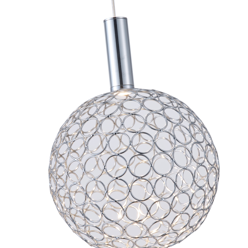 LED Luster na lanku PERFORATO LED/6,3W/230V 3000K lesklý chróm pr. 20 cm