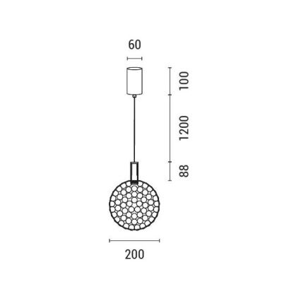 LED Luster na lanku PERFORATO LED/6,3W/230V 3000K lesklý chróm pr. 20 cm