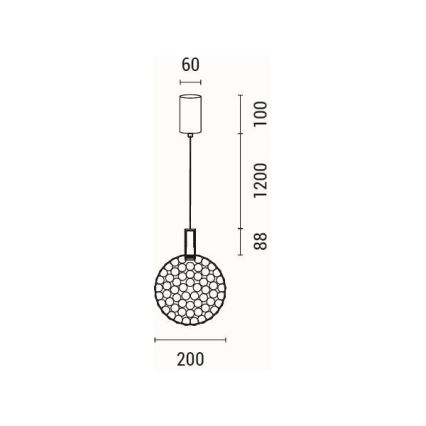LED Luster na lanku PERFORATO LED/6,3W/230V 3000K zlatá pr. 20 cm