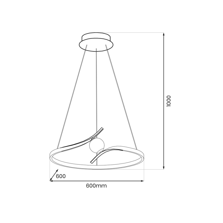 LED Luster na lanku PERLA LED/34W/230V čierna
