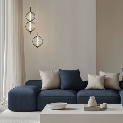 LED luster na lanku PUMA LED/10W/230V priemer 14 cm čierny