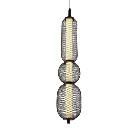 LED luster na lanku PUMA LED/15W/230V pr. 14 cm čierna