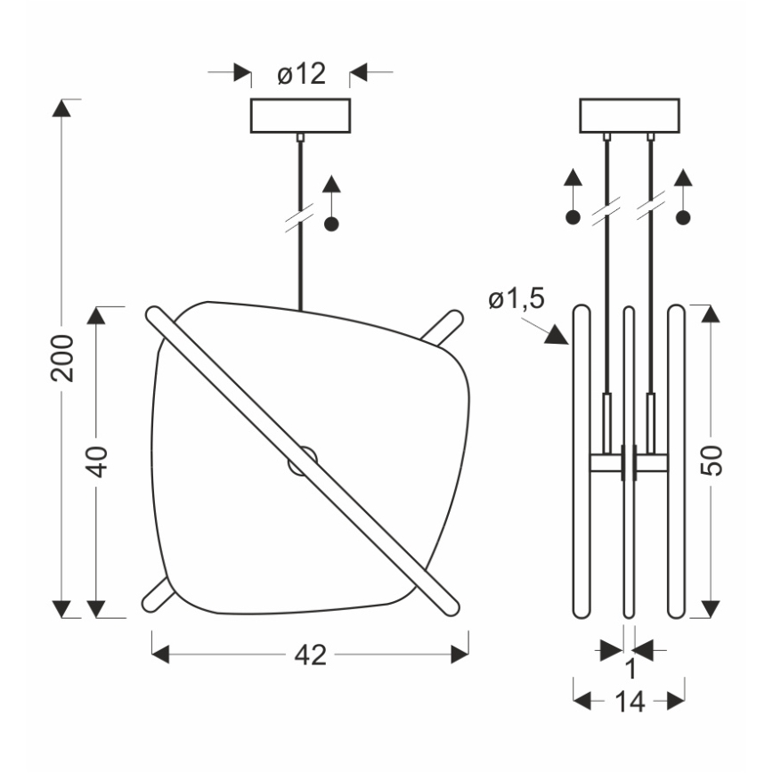 LED luster na lanku RELAX LED/15W/230V zlatá/biela