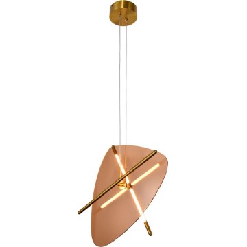 LED Luster na lanku RELAX LED/15W/230V zlatá/dýmová hnedá