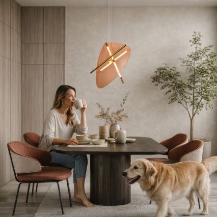 LED Luster na lanku RELAX LED/15W/230V zlatá/dýmová hnedá