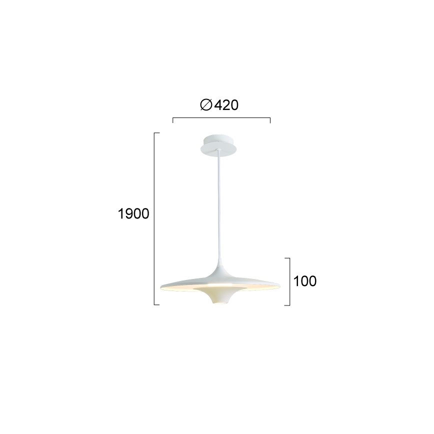 LED Luster na lanku RENE LED/19W/230V CRI 90 biela