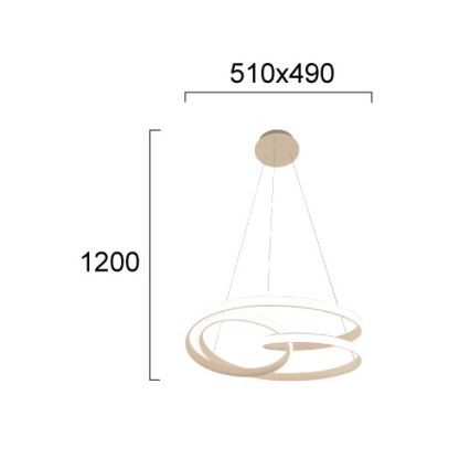 LED luster na lanku RIBBON LED/42W/230V béžový