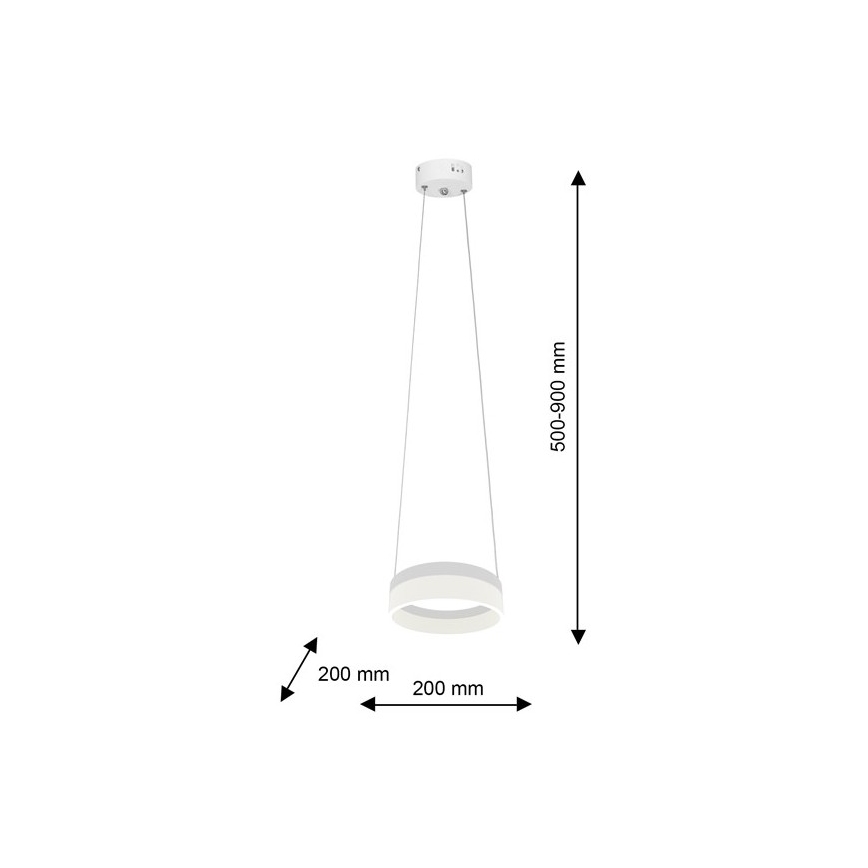 LED Luster na lanku RING LED/12W/230V