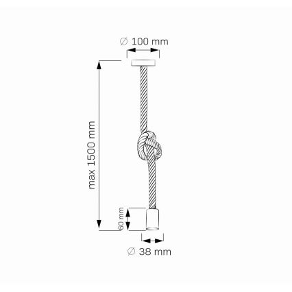 LED Luster na lanku ROPE 1xE27/8W/230V