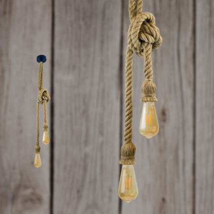 LED Luster na lanku ROPE 2xE27/10W/230V