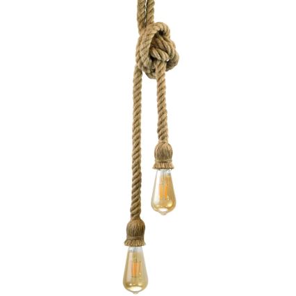 LED Luster na lanku ROPE 2xE27/10W/230V