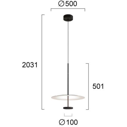 LED luster na lanku ROSS LED/13W/230V čierna/biela