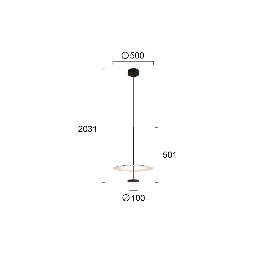 LED luster na lanku ROSS LED/13W/230V čierna/biela