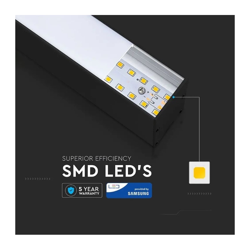 LED Luster na lanku SAMSUNG CHIP LED/40W/230V 4000K čierna