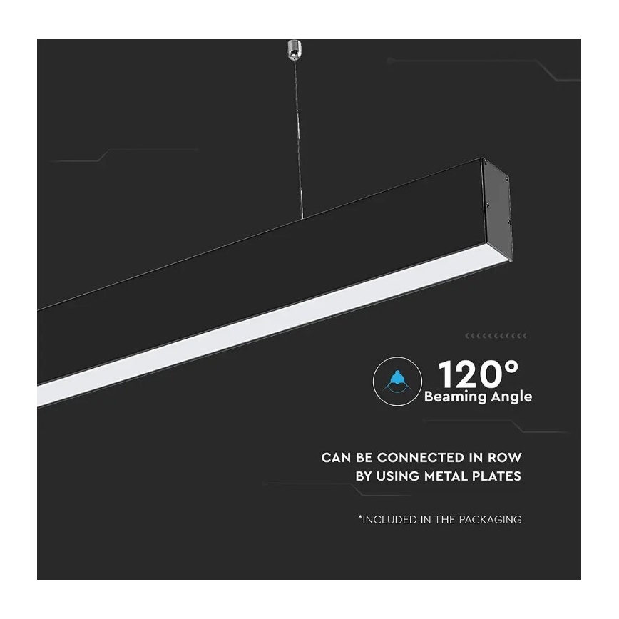 LED Luster na lanku SAMSUNG CHIP LED/40W/230V 4000K čierna
