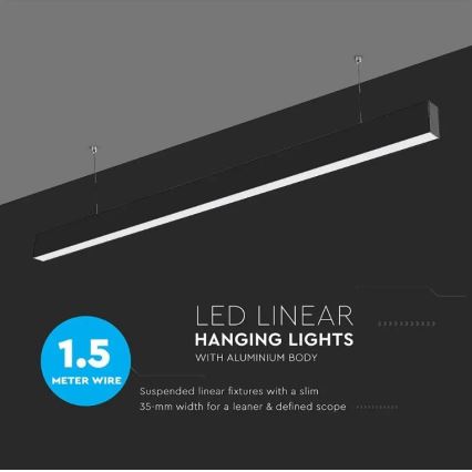 LED Luster na lanku SAMSUNG CHIP LED/40W/230V 4000K čierna