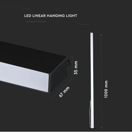 LED Luster na lanku SAMSUNG CHIP LED/40W/230V 4000K čierna