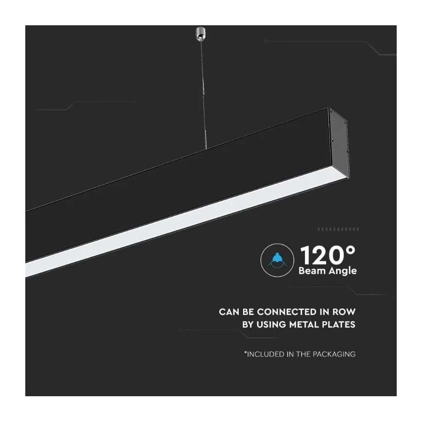 LED Luster na lanku SAMSUNG CHIP LED/40W/230V 6400K čierna