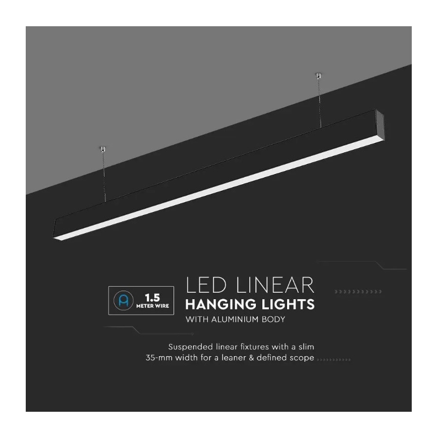 LED Luster na lanku SAMSUNG CHIP LED/40W/230V 6400K čierna