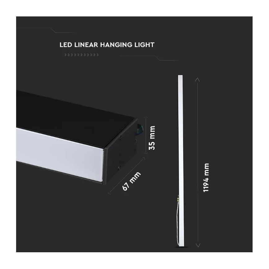 LED Luster na lanku SAMSUNG CHIP LED/40W/230V 6400K čierna
