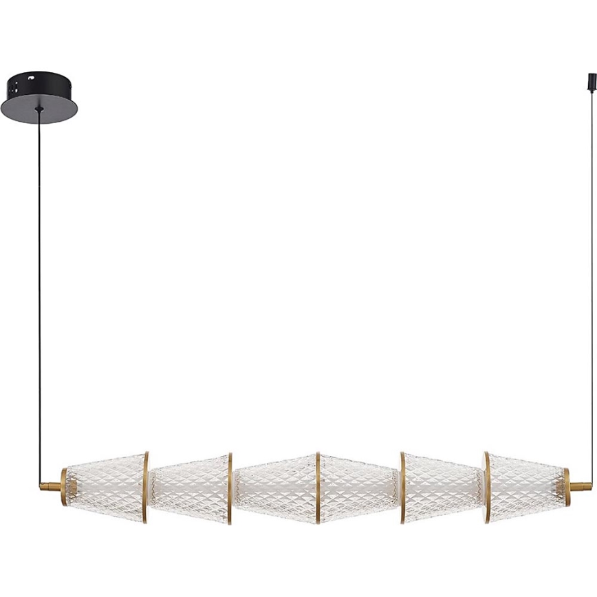 LED Luster na lanku SANSA LED/11W/230V zlatá/číra