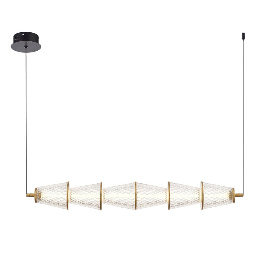 LED Luster na lanku SANSA LED/11W/230V zlatá/číra