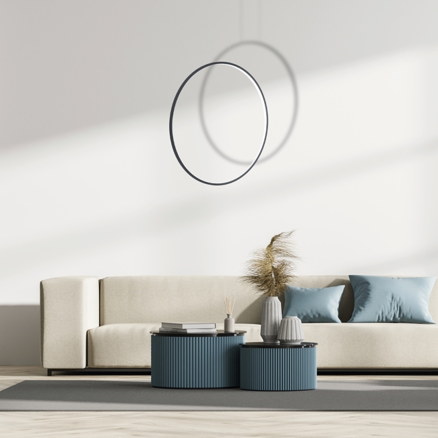 LED luster na lanku SATURNO LED/46W/230V pr. 80 cm IP44 čierny