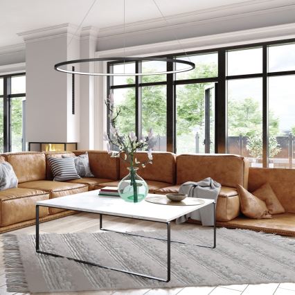 LED luster na lanku SATURNO LED/57W/230V pr. 100 cm IP44 čierna