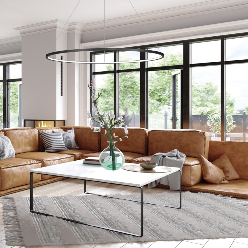 LED luster na lanku SATURNO LED/57W/230V pr. 100 cm IP44 čierna