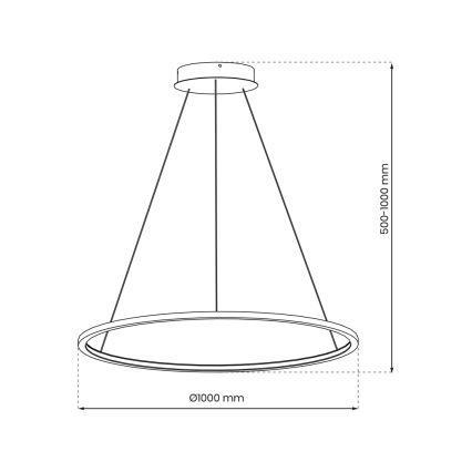 LED Luster na lanku SATURNO LED/57W/230V pr. 100 cm IP44 zlatá