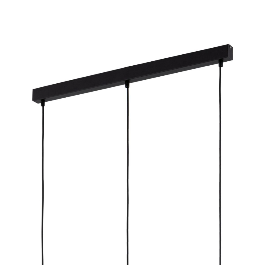 LED luster na lanku SEBO 3xE27/15W/230V čierna/dymovo-béžová