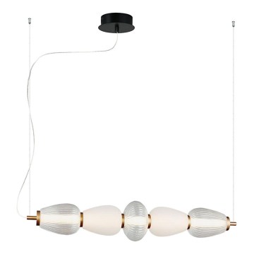 LED luster na lanku SHINY LED/23W/230V biela/zlatá