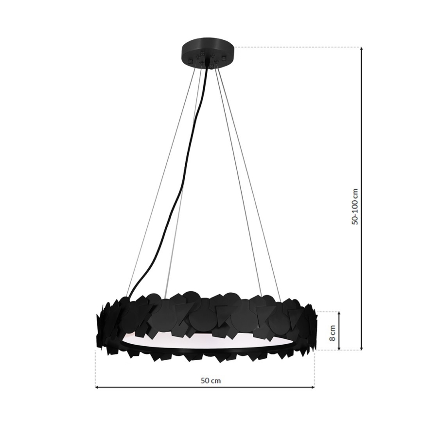 LED Luster na lanku SOHO 1xLED/24W/230V čierna