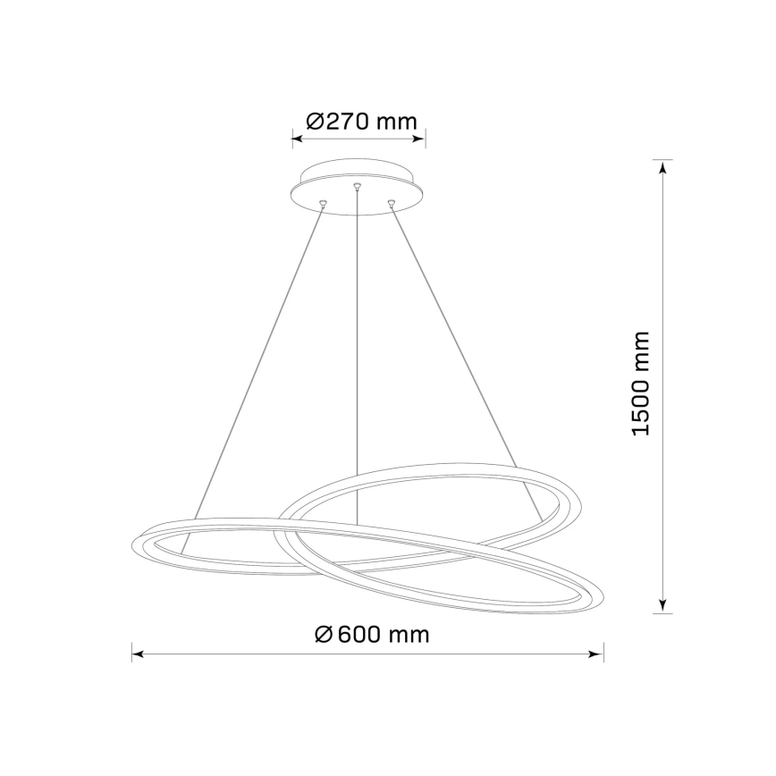 LED Luster na lanku TANGO LED/44W/230V 4000K pr. 60 cm čierna