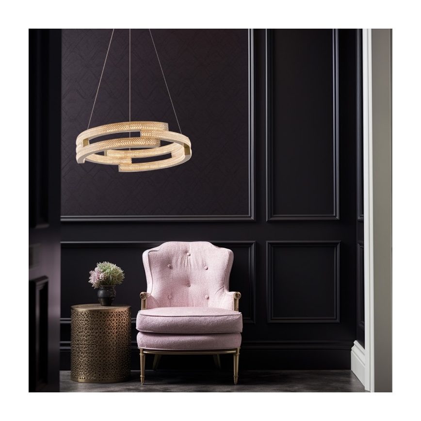 LED luster na lanku TARJA LED/36W/230V 3000/4000/6000K pr. 60 cm zlatý