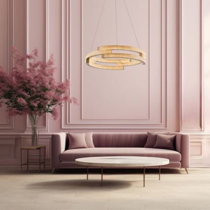 LED luster na lanku TARJA LED/36W/230V 3000/4000/6000K pr. 60 cm zlatý