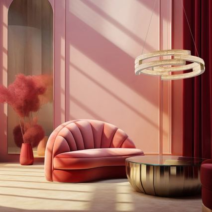 LED luster na lanku TARJA LED/36W/230V 3000/4000/6000K pr. 60 cm zlatý