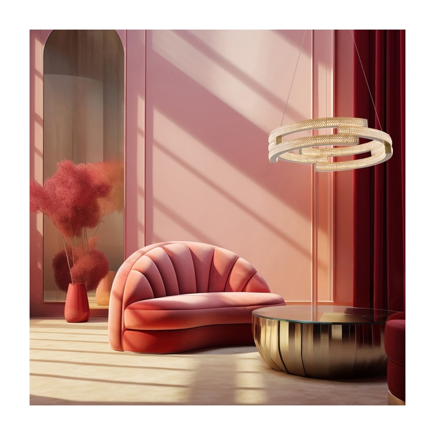 LED luster na lanku TARJA LED/36W/230V 3000/4000/6000K pr. 60 cm zlatý