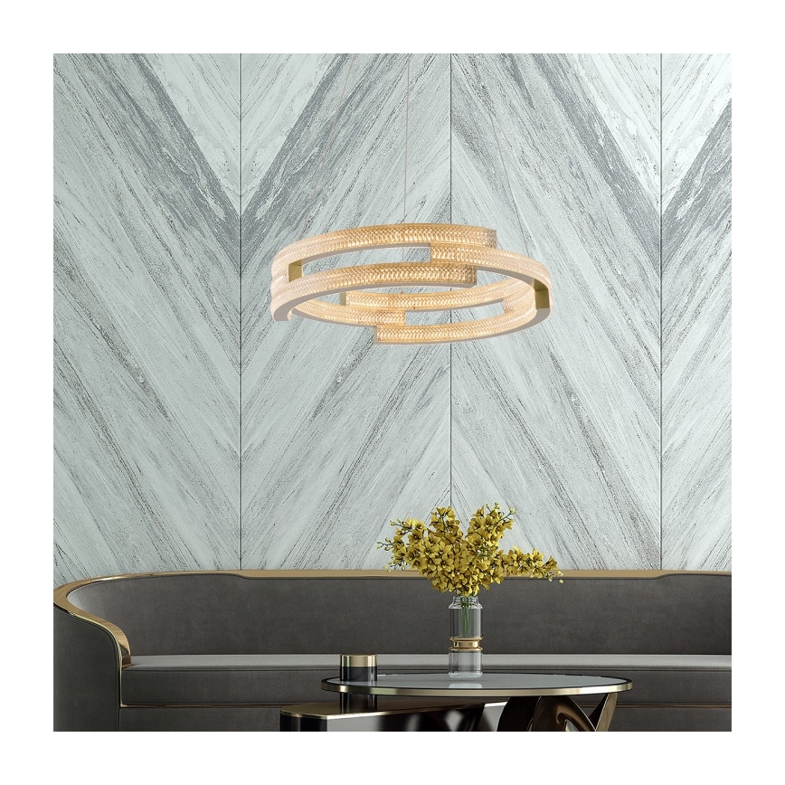 LED luster na lanku TARJA LED/36W/230V 3000/4000/6000K pr. 60 cm zlatý