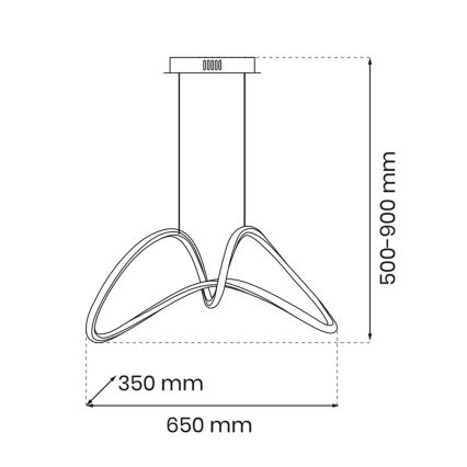 LED Luster na lanku TESORO LED/48W/230V zlatá