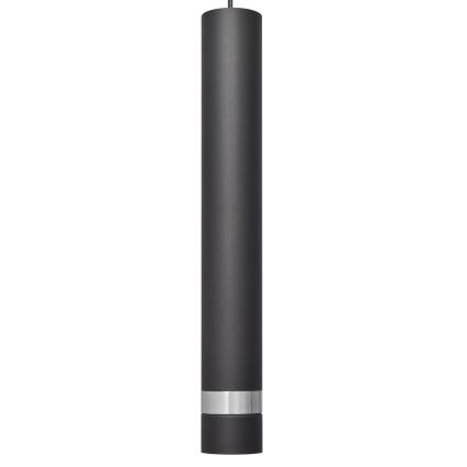 LED Luster na lanku TUBA 1xGU10/4,8W/230V čierna/lesklý chróm