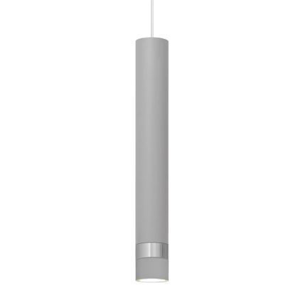 LED Luster na lanku TUBA 1xGU10/4,8W/230V šedá/lesklý chróm