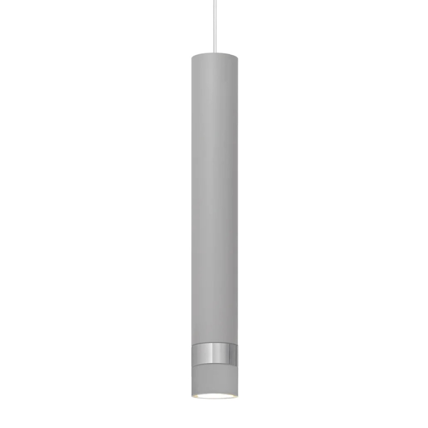 LED Luster na lanku TUBA 1xGU10/4,8W/230V šedá/lesklý chróm