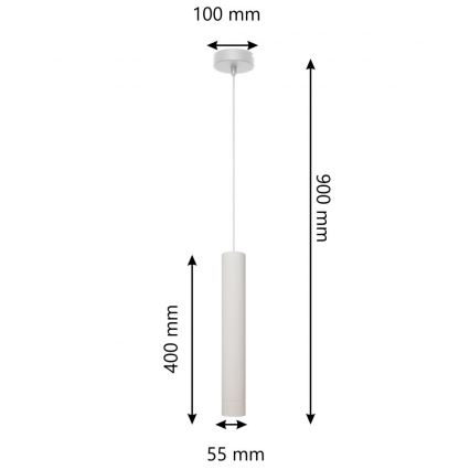 LED Luster na lanku TUBA 1xGU10/4,8W/230V šedá/matný chróm